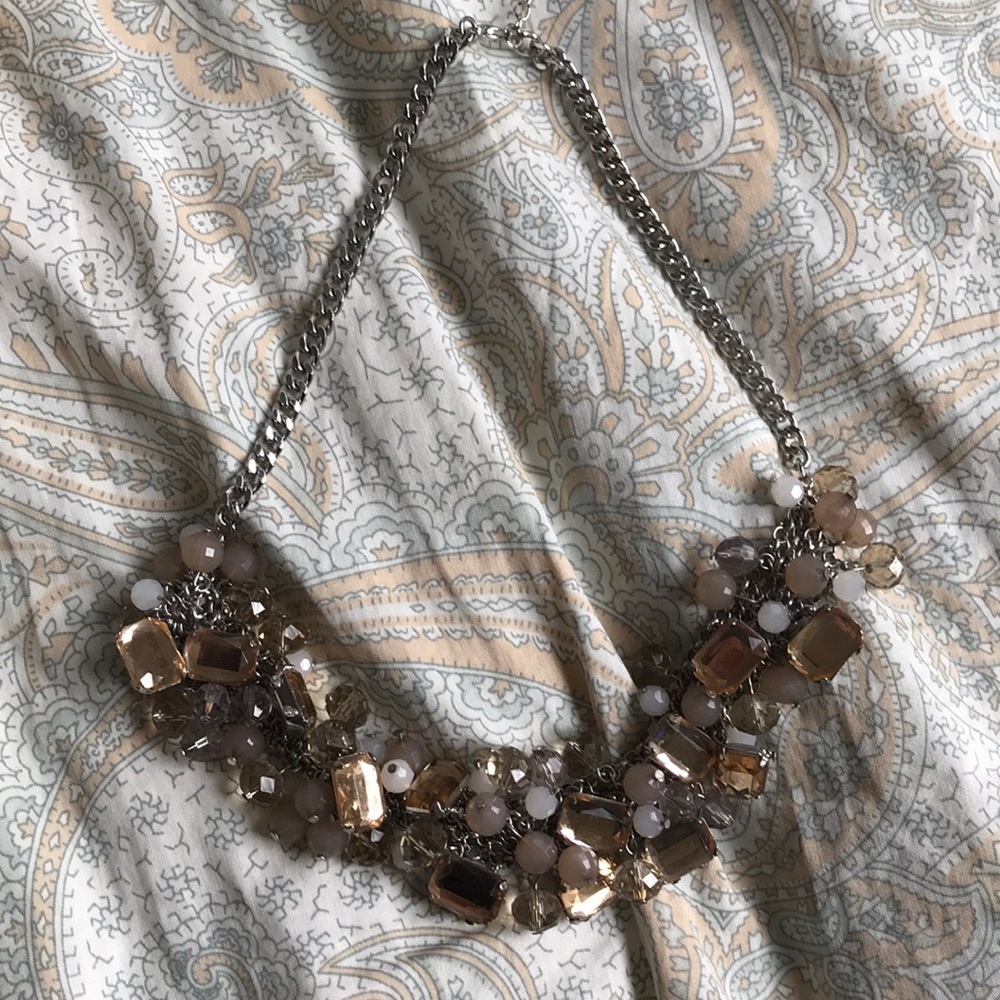 Jewel and beaded statement necklace